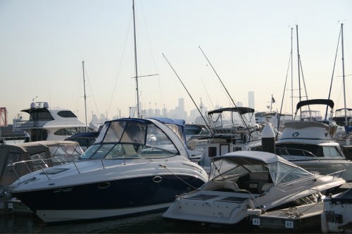 Marina with Melbourne CBB in the distance <br />
 © Aussie Boat Sales Melbourne & Gippsland http:///www.aussieboatsales.com.au