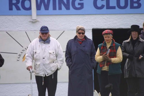 The late JJ Stewart watches over his charges forty years on at the Reunion of the NPBHS winning Maadi Eight in 2002. © Rob Bristow www.rowinginfo.info