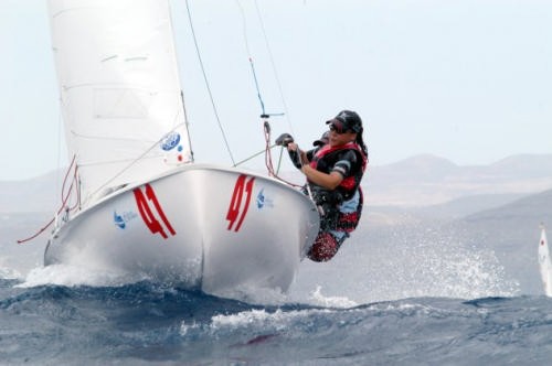 Racing on the opening day of the 420 Worlds in Gran Canaria © Event Media