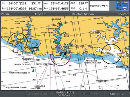 Plotter chart with extra AIS information © Oceantalk www.oceantalk.com.au