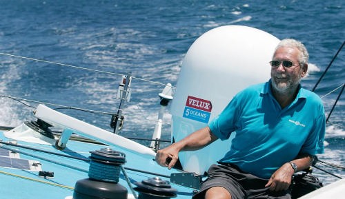 Sir Robin Knox-Johnston on his yacht Saga Insurance  © onEdition http://www.onEdition.com