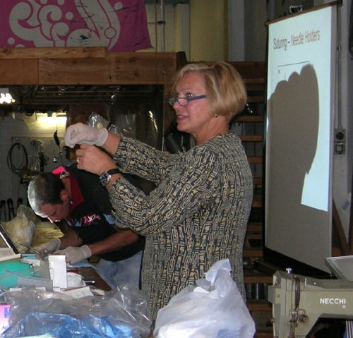 Dr Cohalan lectures on suturing techniques. © George Shaw