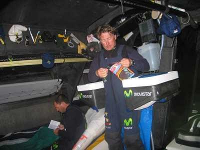 Andrew Cape in the cramped crew quarters below decks aboard Volvo Open 70 movistar day 6 Leg 2 Cape Town to Melbourne  © Volvo Ocean Race http://www.volvooceanrace.com