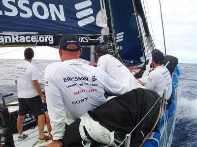 Bearing to the other boats..... gaining losing... On board Ericsson the crew keep an eye on their competition to leeward. leg 5, from Rio to Baltimore.  © Volvo Ocean Race http://www.volvooceanrace.com