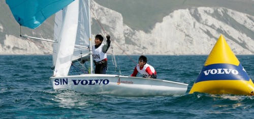 The Singapore Boys 420 crew is well placed in their event in the Volvo Youth Worlds © onEdition http://www.onEdition.com