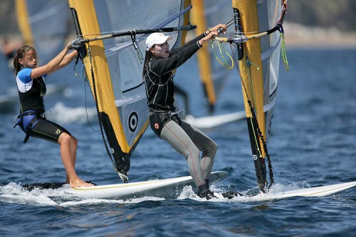 A study in concentration in the RS:X Women’s event at SOF, Hyeres © Gilles Martin-Raget http://www.martin-raget.com/