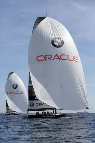 The bowsprit brings back memories of the last appearance on the Farr designed NZL-20 © BMW Oracle Racing Photo Gilles Martin-Raget http://www.bmworacleracing.com