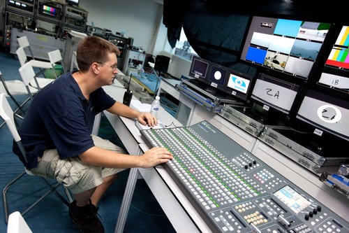 The television crew make final preparations for the Monsoon Cup 2009. Believe it or not, this is a temporary media facility established for the event © Gareth Cooke Subzero Images/Monsoon Cup http://www.monsooncup.com.my