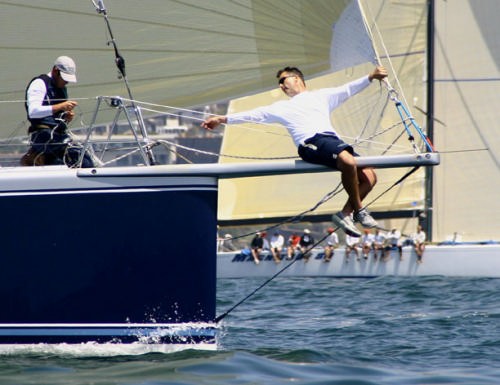 Hamming it up while waiting for 61st Newport to Ensenada start © Rich Roberts http://www.UnderTheSunPhotos.com