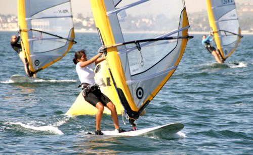 Nancy Rios (c.) shares women’s RS:X lead with Farrah Hall © Rich Roberts http://www.UnderTheSunPhotos.com