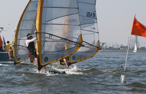 Men RS:X sailors start (unbeatable Ben Barger at far left) <br />
 <br />
 © Rich Roberts http://www.UnderTheSunPhotos.com