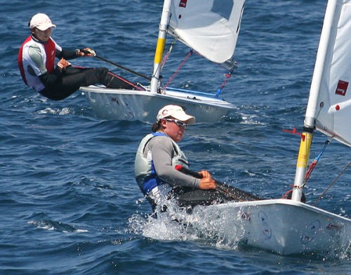 The 2006 Womens Radial Worlds were generally saield in moderate breezes working the way of the bigger sailors. Beijing may be another story. © Rich Roberts http://www.UnderTheSunPhotos.com