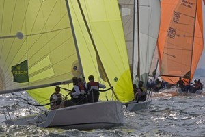 Melges 24 fleet racing downwind photo copyright  Rolex/Daniel Forster http://www.regattanews.com taken at  and featuring the  class