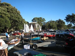 PCSC Carpark, everybody gets to know each other: Peter Fletcher - Pt Chevalier Sailing Club 90 not out photo copyright SW taken at  and featuring the  class