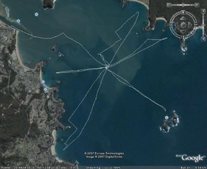 Batemans Bay Pentsstar Course Velocitek GPS Track - Heaven Can Wait one lap dash photo copyright Greg Dickins http://photosydney.com.au/hcw08.html taken at  and featuring the  class