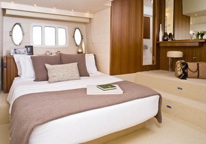 Master stateroom as befitting, well, a master. photo copyright Maritimo Marketing taken at  and featuring the  class