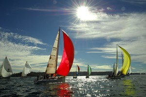 Desmond Fagan’s Lisdillon with the red spinnaker finished first in Division D,  during Race 9 of the Audi Winter Series on   Sydney Harbour. - Audi Winter Series Race 9 photo copyright Peter Andrews http://www.outimage.net taken at  and featuring the  class
