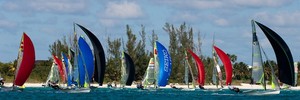 Top mark just off the beach - 49er Worlds - Bahamas photo copyright Fried Elliott http://www.friedbits.com taken at  and featuring the  class