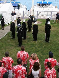 Anzac ceremony with the Antigua Police Band - Caribbean Canter 2008 photo copyright Mariner Boating Holidays http://www.marinerboating.com.au taken at  and featuring the  class