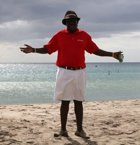 Sunny welcomes us to his beach - Caribbean Canter 2008 photo copyright Mariner Boating Holidays http://www.marinerboating.com.au taken at  and featuring the  class