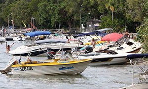 Typical scene on the foreshores at Tipplers Resort on a Sunday - now it has gone and the Gold Coast City Council is under fire from all quarters. - Paradise lost - Tipplers photo copyright Grand Banks http://www.rmarine.com.au taken at  and featuring the  class