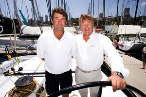 YuuZoo co-skipper David Witt with skipper Ludde Ingvall, aboard YuuZoo at CYCA - Sydney-Hobart photo copyright Big Boat Racing Team taken at  and featuring the  class