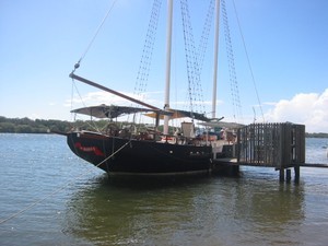 THE JOSHUA C - a Tall Ship - Schooner. Masts fitted at Cotton Tree Queensland photo copyright Robin Cooke taken at  and featuring the  class