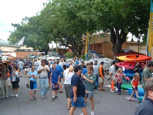Visitors enjoy the outdoor ambience, with boats, engines and accessories on display and plenty of food and drink opportunities. - Tinnie and Tackle photo copyright SW taken at  and featuring the  class