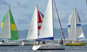 Close racing - The Tahiti Pearl Regatta photo copyright Morgan Rogers taken at  and featuring the  class