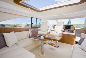 Fabulous flying bridge provides an additional, luxurious cabin aboard the Aegean A60 Enclosed. photo copyright Maritimo Marketing taken at  and featuring the  class