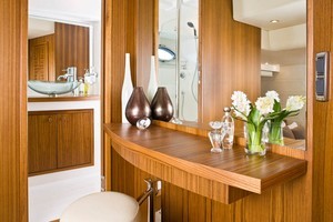 En-suite to the master stateroom is all class. photo copyright Maritimo Marketing taken at  and featuring the  class