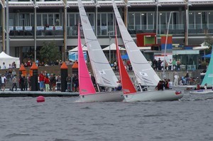 Crowds at Waterfront City, Docklands watching the Vectrix SB3 King of the Docklands - Skandia Docklands Invitational photo copyright Teri Dodds http://www.teridodds.com taken at  and featuring the  class