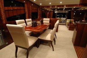 Dining aboard the Johnson 75' is all class. photo copyright SW taken at  and featuring the  class