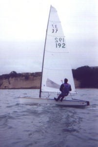 The 3.7 was originally designed by Bruce Farr to be able to compete against the 12ft skiffs as a singlehander photo copyright Event Media taken at  and featuring the  class