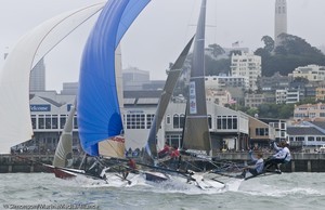 Racing in the 2009 Pier39 Regatta, San Francisco photo copyright Erik Simonson/MarineMediaAlliance.com http://marinemediaalliance.com/gallery/ taken at  and featuring the  class