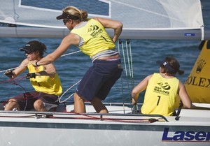 Still undefeated in Women's Match Racing is the team of Lucy Macgregor, Annie Lush, Ally Martin (Poole, Dorset, GBR) photo copyright  Rolex / Dan Nerney taken at  and featuring the  class