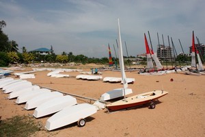 Oppies on the beach at OMYC photo copyright Infinity Communications & Consultant taken at  and featuring the  class