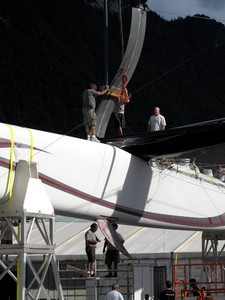 The leeboard is lowered into its slot/cartridge photo copyright Philippe Chaplin taken at  and featuring the  class