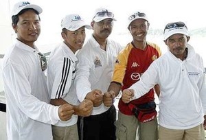 All for one: The Duyong Heritage Sailing Team from Terengganu hope to make it to the Monsoon Cup finals. photo copyright Rohaizat Md Darus taken at  and featuring the  class
