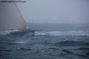 Green Dragon in the fog. Volvo Ocean Race Leg 7 start - Boston to Galway photo copyright Leighton O'Connor http://www.leightonphoto.com/ taken at  and featuring the  class