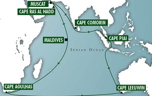 The Indian Ocean 5 Capes Race - Course Map as at November 2009 photo copyright OC Events http://www.isharescup.com/ taken at  and featuring the  class