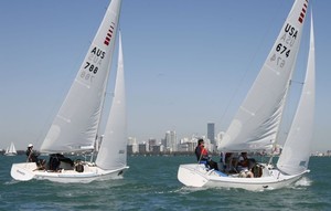 Rick DOERR, USA 674 and Colin HARRISON, AUS 788 - Sonar class - Rolex Miami OCR 2008 photo copyright  Rolex / Dan Nerney taken at  and featuring the  class