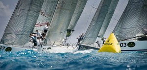 ALINGHI rounding the windward mark ahead of Groovederchi, Ramrod, and DSK Comifin  - Rolex Farr 40 World Championship 2008 photo copyright  Rolex/ Kurt Arrigo http://www.regattanews.com taken at  and featuring the  class