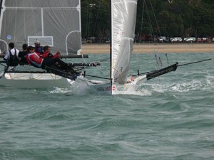 Opening day ANZAC 18ft skiffs - Waitemata Harbour photo copyright Ross Whitburn taken at  and featuring the  class