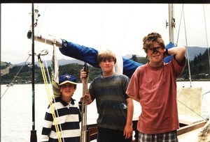 The kids on the wharf at Coromandel with Palantir in the back ground. photo copyright George Layton taken at  and featuring the  class