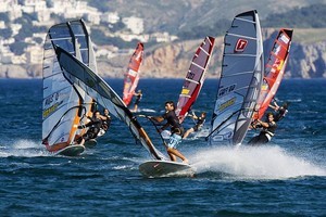 Albeau leads race one final - 2009 Catalunya Costa Brava PWA World Cup photo copyright  John Carter / PWA http://www.pwaworldtour.com taken at  and featuring the  class