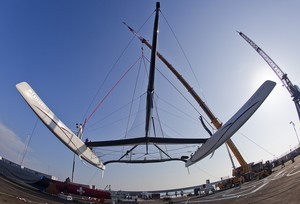 Genova, 14/08/2009
Alinghi 5 in ``Amico & Co`` shypyard, Genova
Preparations
Guido Trombetta/Alinghi photo copyright Carlo Borlenghi/ Alinghi http://www.alinghi.com taken at  and featuring the  class