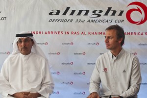 Ras Al Khaimah, 17/10/09
Alinghi 5 in  Ras Al Khaimah
Alinghi press conference in Ras Al Khaimah, venue of 33rd America's  Cup.
Sheikh Omar Bin Saqr Al Qasimi and Ernesto Bertarelli

Guido Trombetta/Alinghi photo copyright Guido Trombetta/Team Alinghi taken at  and featuring the  class