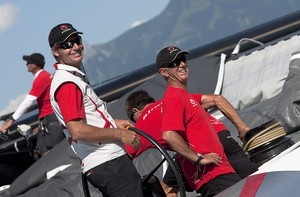 Le Bouveret - 21/07/2009
Alinghi Sailing
Second day of sailing for Alinghi 5 on Lake Geneva.
Ernesto Bertarelli, Lo?ckÊPeyron.
Carlo Borlenghi/Alingh photo copyright Carlo Borlenghi/ Alinghi http://www.alinghi.com taken at  and featuring the  class