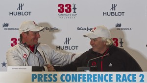 33rd America&rsquo;s Cup
Day 7 - Race 2

Ernesto Bertarelli, Brad Butterworth
 photo copyright Carlo Borlenghi/ Alinghi http://www.alinghi.com taken at  and featuring the  class